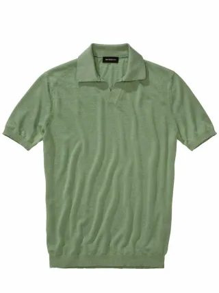 Mey & Edlich Herren Evolutionäres Poloshirt Blau 54 % Leinen, 43 % Lyocell, 3 % Polyamid
