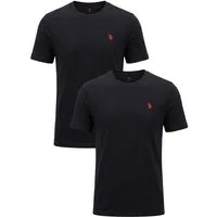 U.S. Polo Assn. T-Shirt USZaane Herren 2er Pack – Baumwolle Rundhals Basic Klassische Basic Shirts mit weichem Tragegefühl