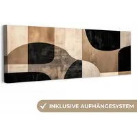 OneMillionCanvasses® Leinwandbild Panorama Abstrakt - Flugzeuge - Schwarz - Rund, Fotodruck (1 St), Wandbild, Deko Schlafzimmer Wohnzimmer Flur 60x20 cm