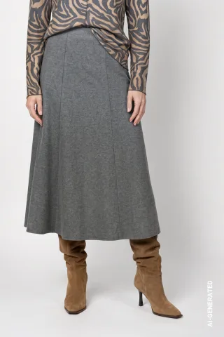 monari - Rock mit Wolloptik dark grey melange - Gr. - 40