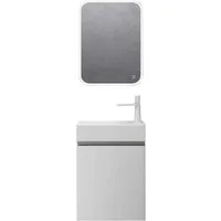 doporro Badmöbel-Set Waschtisch mit Unterschrank Soft-Close 46cm Breite Wandmontage Pisa02, Holzbeschichtung