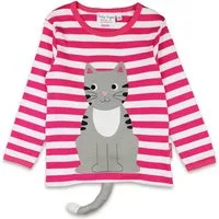 Toby Tiger Langarmshirt Langarmshirt mit Kätzchen Applikation