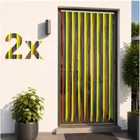 BURI Fliegengitter-Gewebe 2x Tür Streifenvorhang Insektenschutz 90x200cm Sichtschutz Kunststoff