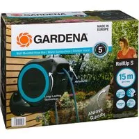 GARDENA Gartenschlauch Wand-Schlauchbox RollUp S (türkis) 15 m