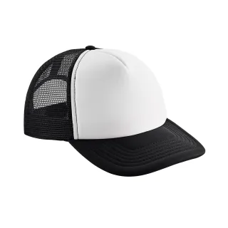 Beechfield - Trucker Cap Snapback für Herren/Damen Unisex (Schwarz/Weiß)