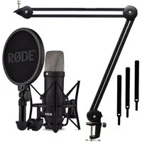 RØDE Mikrofon Rode NT1 Signature Black Mikrofon mit Gelenkarm (mit Gelenkarm-Stativ)