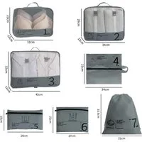 Creliv Kofferorganizer Kofferorganizer Set (7-tlg),ideal für Reise und Urlaub,wasserdicht (Set, 7er-Pack), Komplettes Set, Premium-Material: