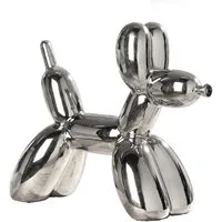 MF Tierfigur Dekofigur Ballonhund aus Keramik in Silber 20cm Modernes Design (1 St)