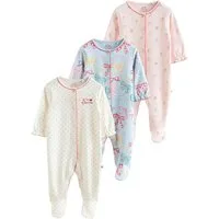 Next Schlafoverall Gerippte Babyschlafanzüge, 3er-Pack (3-tlg)