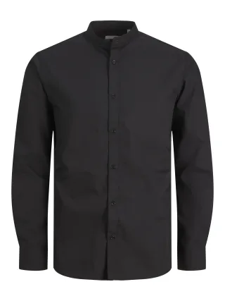 JACK&JONES - JJJOE SHIRT LS PLAIN MAO black - Gr. - M