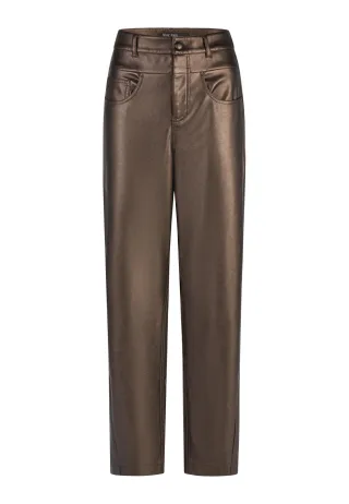 Marc Aurel - Barrel Fit Jeans aus weichem Faux Leather chocolate - Gr. - 36