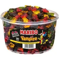 HARIBO Süßigkeit Vampire, Fruchtgummi mit Lakritz, 150 Stück