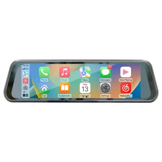9.36 inch 2.5D Rearview Mirror Dash Cam Touch Screen Carplay Driving Recorder Streaming High Definition Large Screen blu