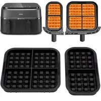 SURFOU Backform Waffelformen Waffel-Einsätze für Airfryer Philips N350 & Tefal EY9018, (Hitzebeständige Waffelformen (bis 230 °C) aus geschmacksneutralem, BPA-freiem Silikon – passend für Philips NA350 und Tefal EY9018, mit Antihaft-Beschichtung, spü