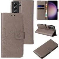 Tec-Expert Handyhülle Cover Tasche Hülle für Samsung Galaxy S23 6,1 Zoll, Klapphülle Case mit Kartenfach Fliphülle aufstellbar, Motiv Blumen