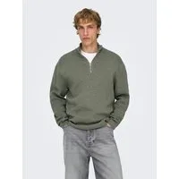 ONLY & SONS Troyer ONSTING LIFE REG HALF ZIP KNIT NOOS Baumwolle, regular fit