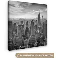 OneMillionCanvasses® Leinwandbild Architektur - Schwarz und weiß - Stadt - Skyline - New York, Fotodruck (1 St), Wandbild, Deko Schlafzimmer Wohnzimmer Flur 20x20 cm