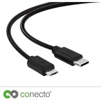 conecto USB 2.0 Verbindungskabel USB-C Stecker auf Micro USB Stecker USB-Kabel, (100 cm)