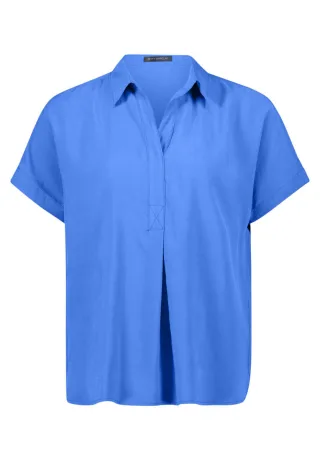Betty Barclay - Schlupfbluse mit Halbarm und Kentkragen blau - Gr. - 36