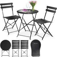 KESSER Bistrotisch, Bistro-Set 3-teilig Bistrotisch mit klappbaren Stühlen
