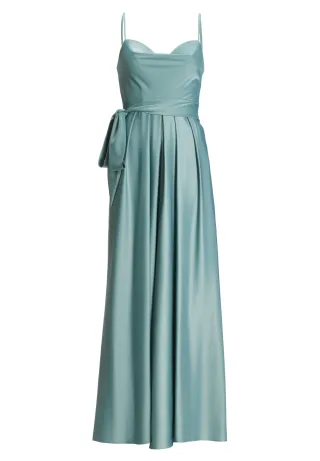 hey kyla - Satin Jumpsuit mit angedeutetem Wasserfallausschnitt ocean teal - Gr. - 34