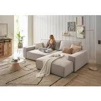 OTTO home Ecksofa SHERWOOD XXL Leinenoptik 284, Big-Sofa L-Form, tiefe Sitzfläche 95 cm, Recamiere rechts/links, als Schlafsofa stellbar, Cord u. Leinenoptik