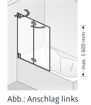 HSK K2.83 Badewannenaufsatz 2 bewegliche Elemente K2.83