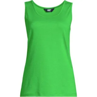 Ärmelloses Top aus Baumwolle in Petite-Größe für Damen, Damen, size: petite, Grün, Baumwolle, by Lands' End