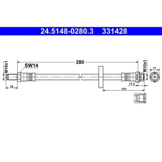ATE Bremsschlauch hinten Ford Mondeo 3