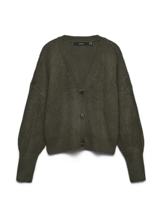VERO MODA - VMLEA LS V-NECK CUFF CARDIGAN NOOS Forest Night - Gr. - L