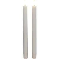Coen Bakker Deco BV LED-Kerze Diner Candles (Set), Stabkerzen 2 St. weiß 6/18h Timer 3D Flamme 26cm