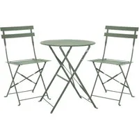 SVITA Balkonset BERLIN, (Set, 3-tlg., Bistro-Set), Tisch mit 2 Stühlen, Klappbar, Pflegeleicht, Witterungsbeständig