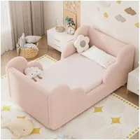 Meulbaty Kinderbett mit weichem Bodenbettgestell, extra breites Sicherheitsbett (1-tlg), für Mädchen und Jungen, ohne Matratze, 140 x 70 cm