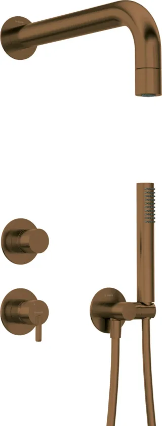Neuesbad Serie 600 Unterputz Dusch-Set mit fester Kopfbrause Neuesbad Oberfläche: bronze gebürstet NB1NQS_C9XK1
