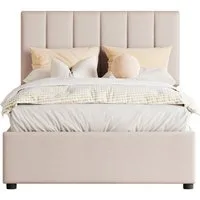 BlingBin Einzelbett Kinderbett Polsterbett Stauraumbett (1-tlg., hautfreundliches Leinen-Hochkastenbett), 90x200 cm,Höhenverstellbares Kopfteil