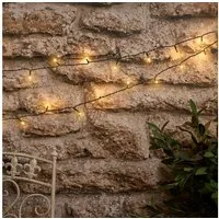 Lights4fun LED-Lichterkette 50er LED Solar Lichterkette warmweiß USB wiederaufladbar