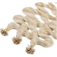 hair2heart Echthaar-Extension Premium Bondings gewellt #10/1 Hell-Lichtblond Asch 40cm