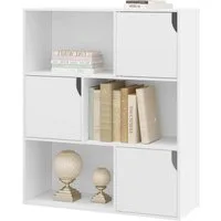 EUGAD Bücherregal, 1-tlg., Würfelregal mit Türen aus Holzwerkstoff