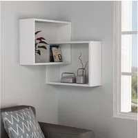 Decortie Eckregal Ring, Eckregal Eck-Bücherregal Wandregal, 60 x 20 x 68 cm