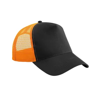 Beechfield - Trucker Cap Snapback für Herren/Damen Unisex (Schwarz/Orange)