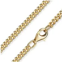 Materia Goldkette Damen Herren Panzerkette 3mm K70, Echtsilber 925, vergoldet