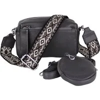 MIRROSI Umhängetasche Damen, Veganleder Crossbody Tasche Bag, Schultertasche (inkl. 1 Münzbeutel und 2 Wechselgurte, 19x14x8cm (BXHXT), gemusterten & verstellbaren Schulterriemen