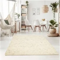 TaraCarpet Wollteppich TaraCarpet Handwebteppich Oslo, rechteckig, Höhe: 10 mm, Schurwolle Handgewebt natur meliert Wohnzimmer Schlafzimmer 090x160 cm