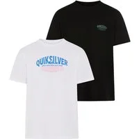 Quiksilver T-Shirt RUGGED PACK (2-tlg) Kurzarm, 2er-Pack, aus Baumwolle, auch in großen Größen