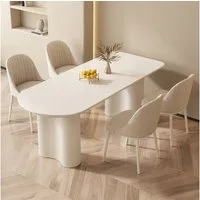 Guyii Esstisch Cremeweiß ovaler 177.8 cm für 4–8 Personen, modern (1-St), Platz für 6-8 Personen
