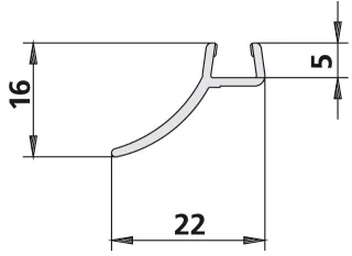 Kermi 1239 1x Dichtleiste, Länge: 2000 mm, 2534090 2534090
