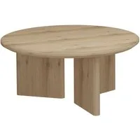 OTTO home Couchtisch Cassian (1-St), schöne Holzoptik, modernes Fußgestell, Ø80 cm