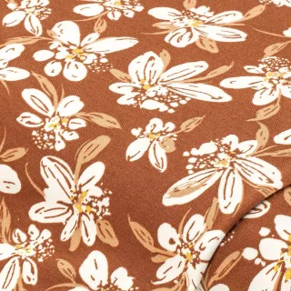 Sweat / French Terry "Blumen", hellbraun