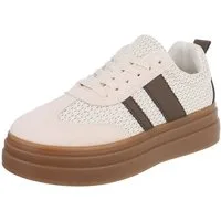 Ital-Design Modischer Sneaker mit atmungsaktivem Obermaterial für Damen Sneaker (91409117) Keilabsatz/Wedge Sneakers Low in Beige
