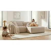 OTTO home Ecksofa Koa, 228 cm, L-Form, Modulsofa in Cord, Chenille, Struktur, Webstoff, Designsofa, weicher Lounge-Sitzkomfort, Welleunterfederung, bodentief